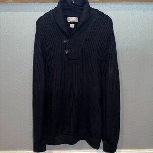DULUTH HIGH NECK INFANTRY SWEATER - CHUNKY KNIT SHAWL COLLAR WOOL BLEND  XL TALL